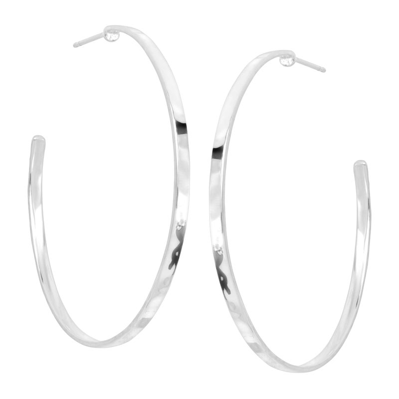 Silpada Hammered .925 Sterling Silver Hoop Earrings for Women, Jewelry Gift Idea, 'Circle Up' - Image 2